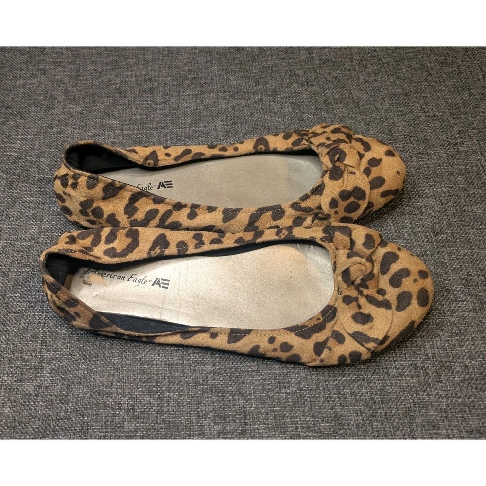 AMERICAN EAGLE AEO Women's Size 10 Shoes Ballet Flats Animal Print Slip Ons